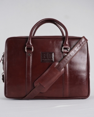 Executive Men's Original Leather Briefcase (Rich Brown)