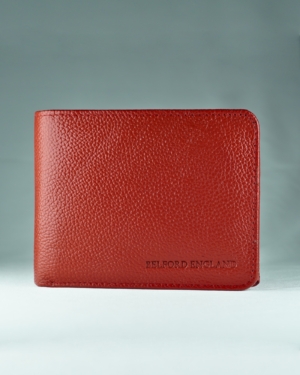 Redburry Men’s Original Leather Wallet (Red)