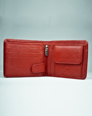 Redburry Men’s Original Leather Wallet (Red)