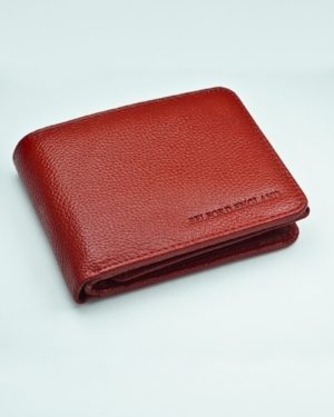 Redburry Men’s Original Leather Wallet (Red)