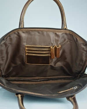 Executive Sleek Series - Men's Original Leather Laptop Bag (Dark Brown)