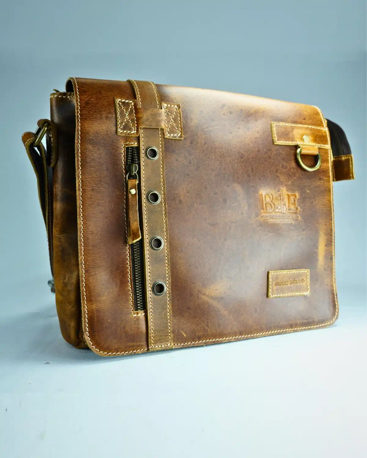 PortoBello - Stylish Men's Original Leather Laptop Crossbody Bag (Tan) PortoBello - Stylish Men's Original Leather Laptop Crossbody Bag (Tan)