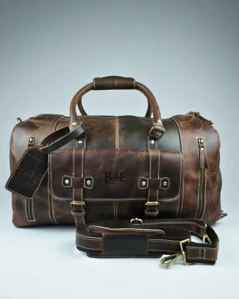 The Heritage Genuine Leather Travel Bag (Vintage Brown) - Belford England