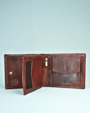 Chester - Men’s Original Leather Wallet (With 10 Card Slots) - cherry-blend - Color: Cherry-blend