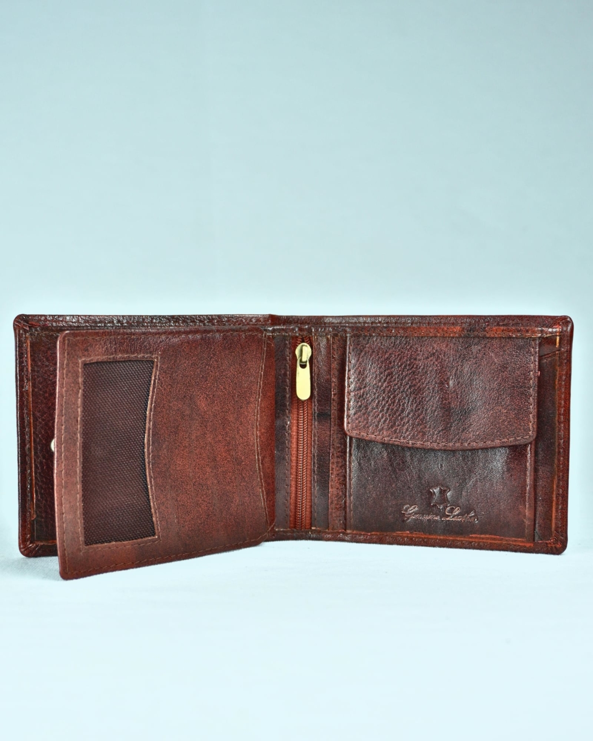 Chester - Men’s Original Leather Wallet (With 10 Card Slots) - cherry-blend - Color: Cherry-blend