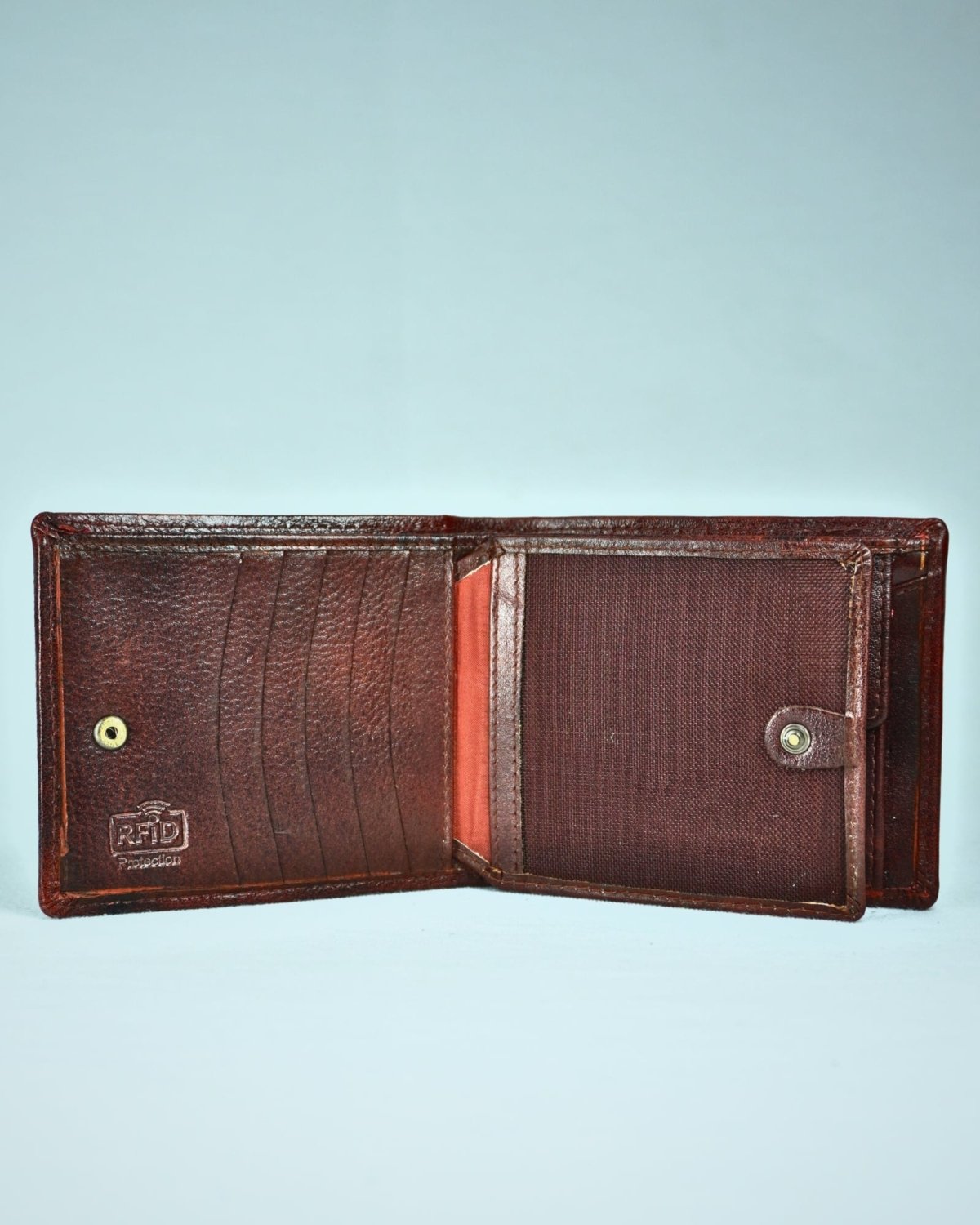 Chester - Men’s Original Leather Wallet (With 10 Card Slots) - cherry-blend - Color: Cherry-blend