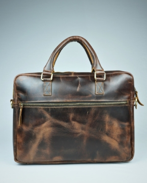 Executive Men's Original Leather Laptop Bag (Vintage Brown)