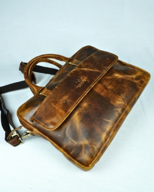 Executive Men's Original Leather Laptop Bag (Vintage Tan)