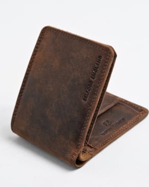Cambridge - Men’s Original Leather Wallet (Rugged Series) - brown - Color: Brown