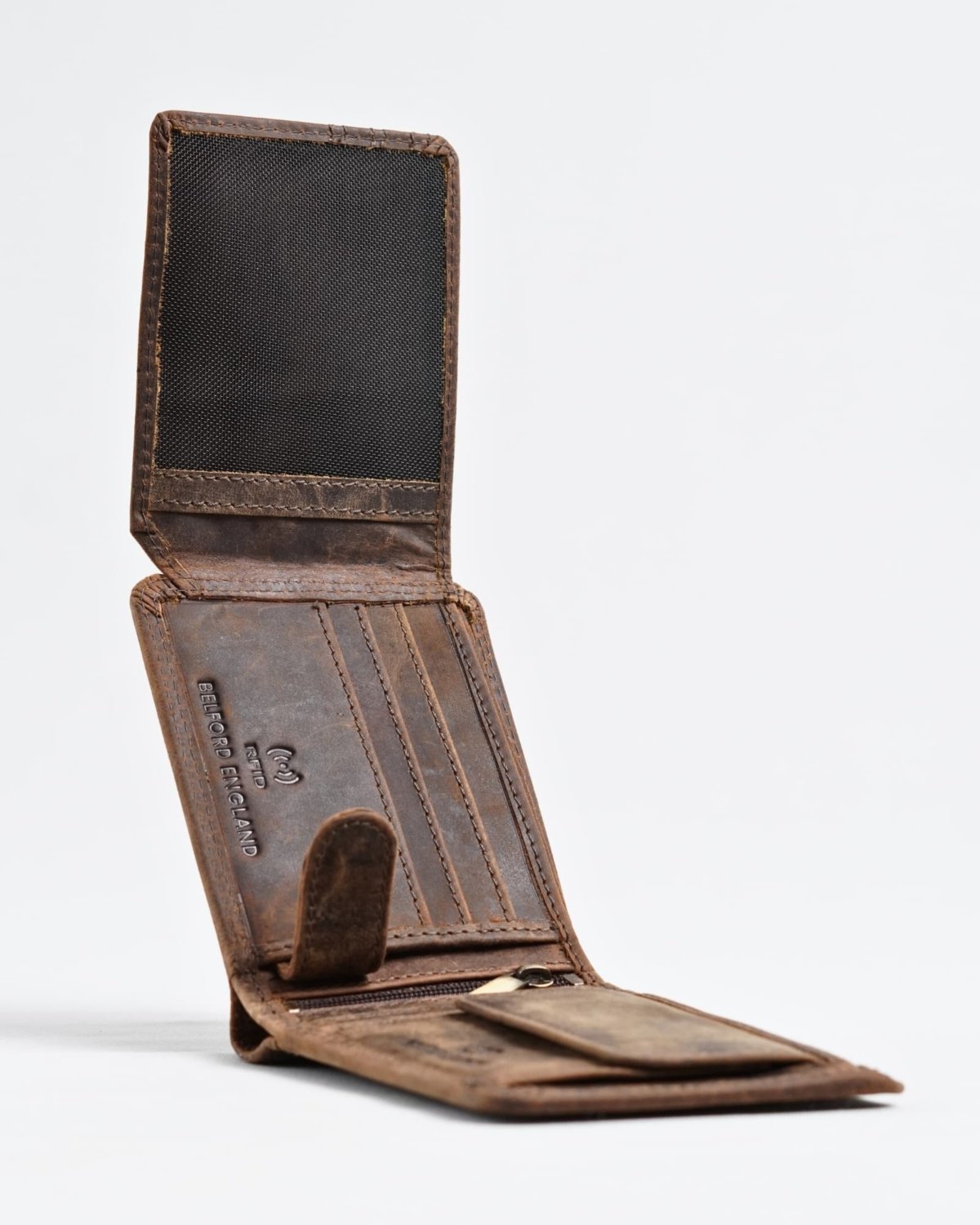 Cambridge - Men’s Original Leather Wallet (Rugged Series) - brown - Color: Brown