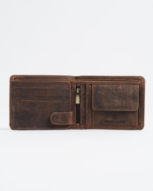 Cambridge - Men’s Original Leather Wallet (Rugged Series) - brown - Color: Brown