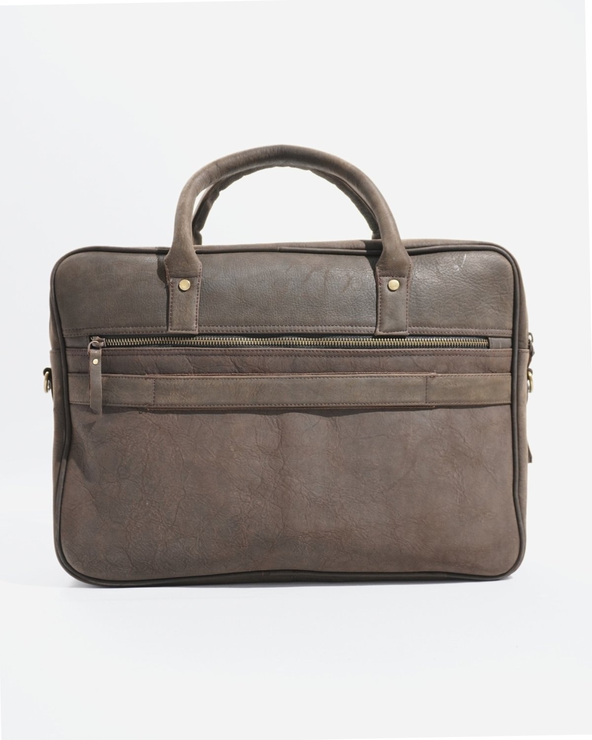 Crown Edition - Men's Executive 100% Original Leather Large Briefcase - dark-brown - Color: Dark-brown