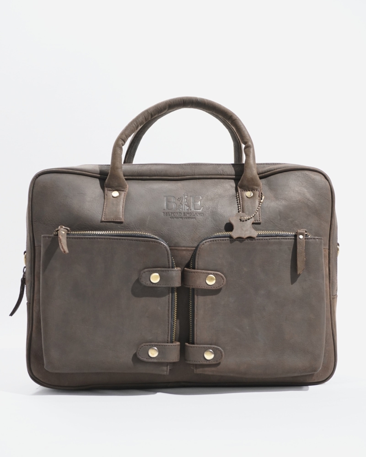 Crown Edition - Men's Executive 100% Original Leather Large Briefcase - dark-brown - Color: Dark-brown