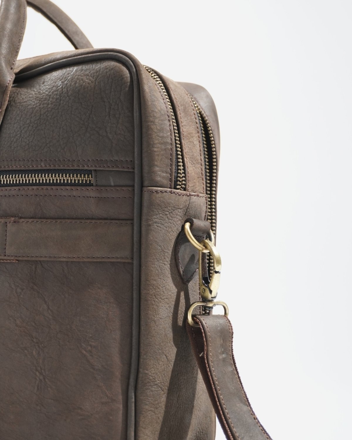 Crown Edition - Men's Executive 100% Original Leather Large Briefcase - dark-brown - Color: Dark-brown