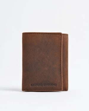 Dublin - Men’s Original Leather Trifold Wallet (Rugged Series) - brown - Color: Brown
