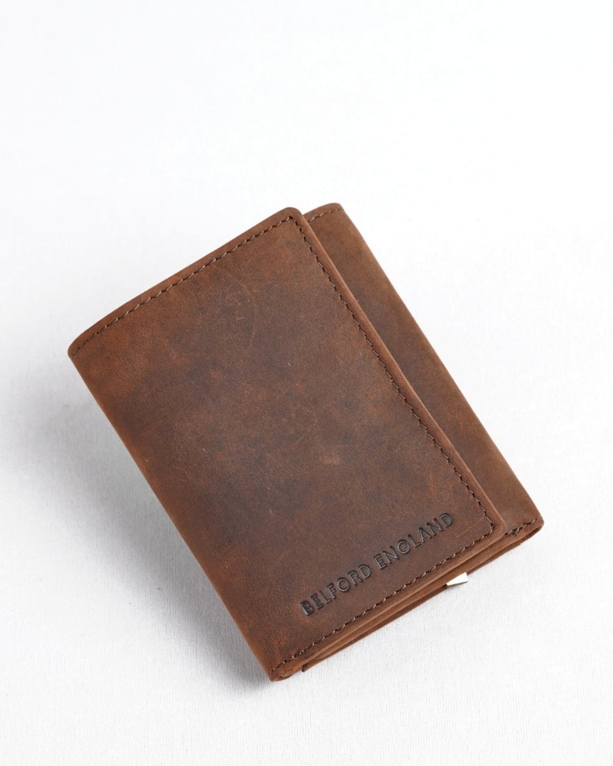 Dublin - Men’s Original Leather Trifold Wallet (Rugged Series) - brown - Color: Brown