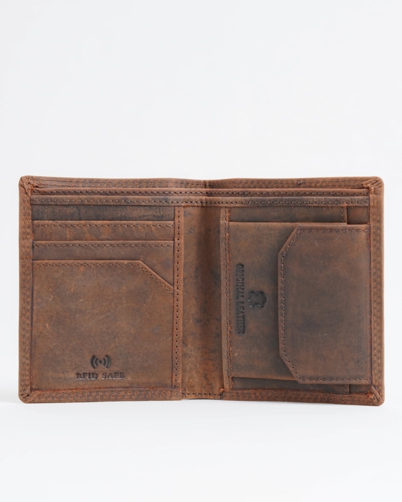 Hyde Men’s Original Leather Wallet (Rugged Brown)