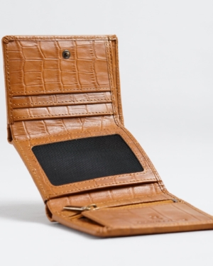 Dublin - Men’s Original Leather Trifold Wallet (Croco Rich Tan)