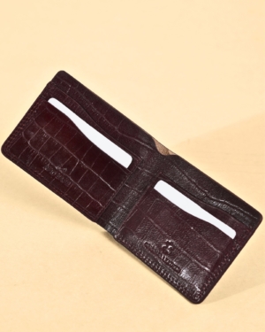 Berlin - Men’s Original Leather Sleek Wallet (Croco Cherry)
