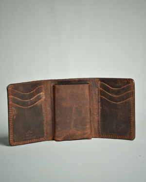 Detroit - Men’s Original Leather [Smart Card Pop UP] Wallet (Rugged Brown)