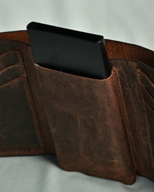 Detroit - Men’s Original Leather [Smart Card Pop UP] Wallet (Rugged Brown)