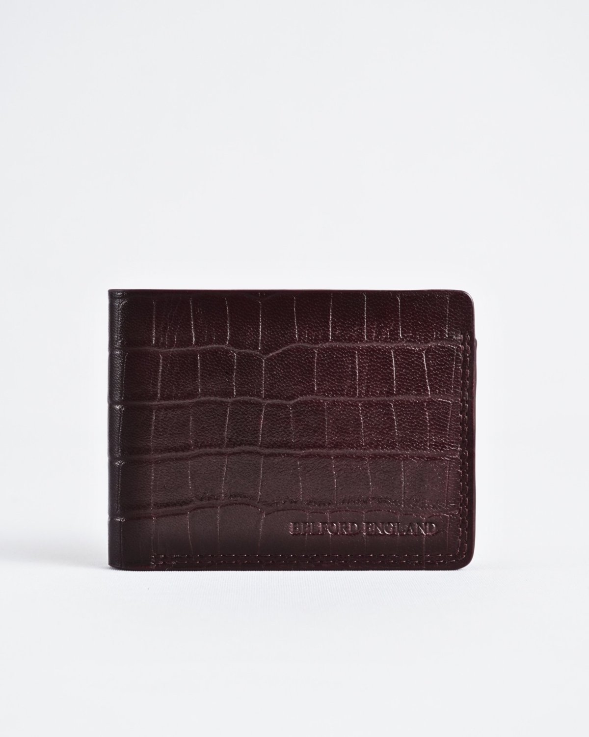 Berlin (Sleek Series) - Men’s Original Leather Wallet - croco-cherry - Color: Croco-cherry