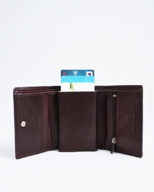 Detroit - Men’s Original Leather [Smart Card Pop UP] Wallet (Cherry)