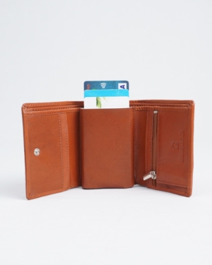Detroit - Men’s Original Leather [Smart Card Pop UP] Wallet (Cognac)