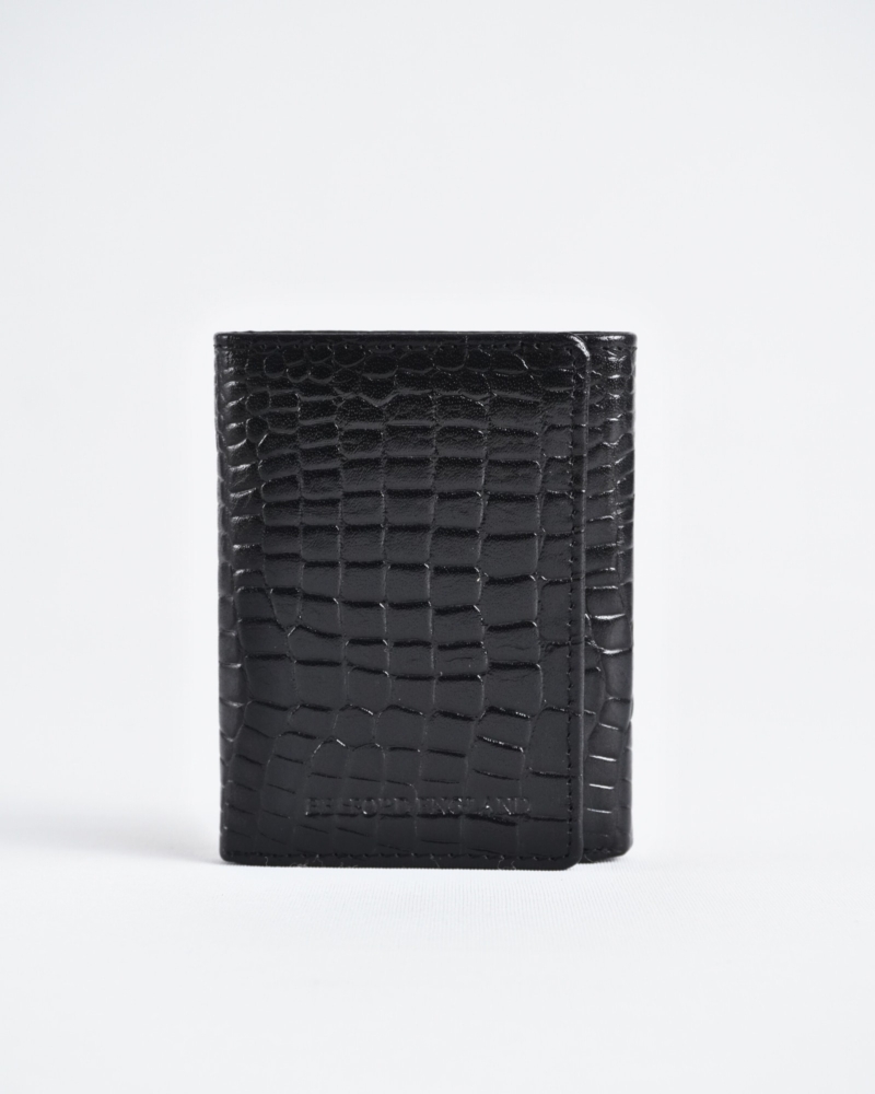 Dublin - Men’s Original Leather Trifold Wallet (Croco Black)