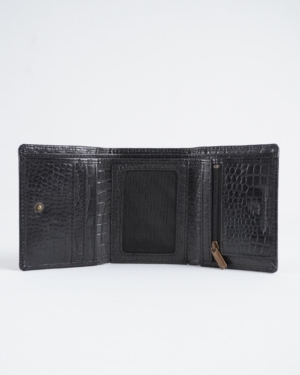 Dublin - Men’s Original Leather Trifold Wallet (Croco Black)