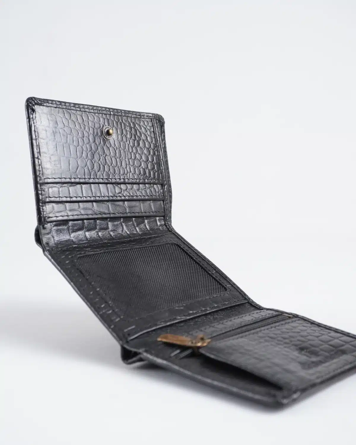 Dublin - Men’s Original Leather Trifold Wallet (Croco Black) Dublin - Men’s Original Leather Trifold Wallet (Croco Black)