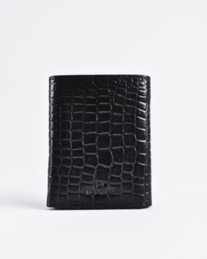 Dublin - Men’s Original Leather Trifold Wallet (Croco Black)