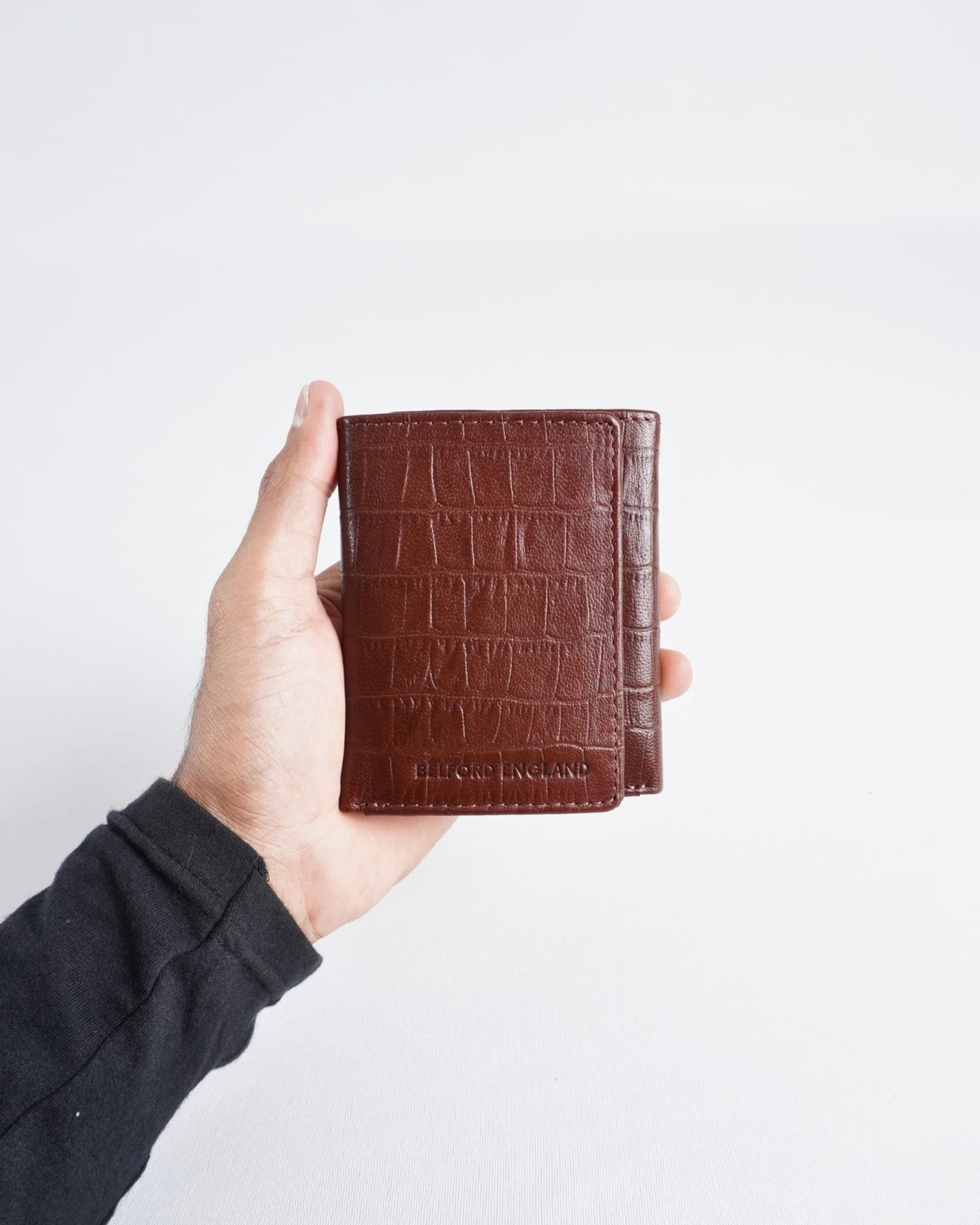 Dublin - Men’s Original Leather Trifold Wallet (Croco Rich Brown) Dublin - Men’s Original Leather Trifold Wallet (Croco Rich Brown)