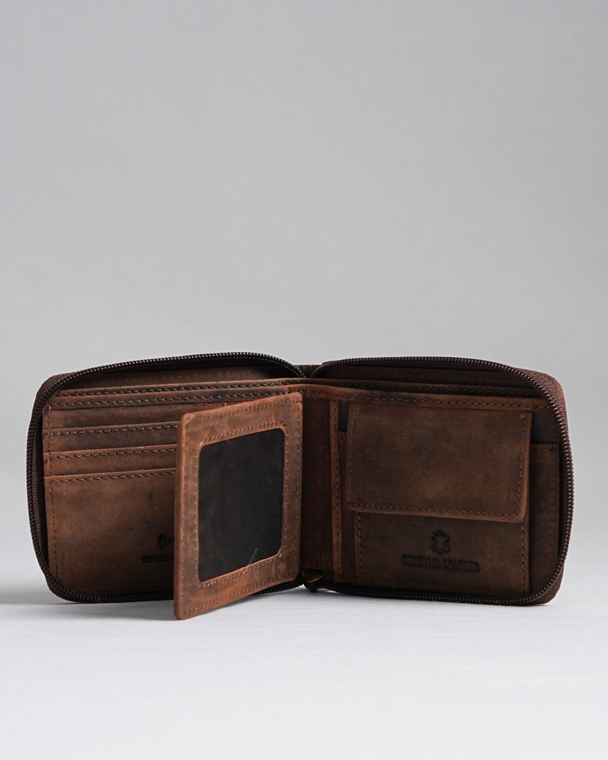 Tokyo Men’s Original Leather Wallet - (Rugged Series) - brown - Color: Brown