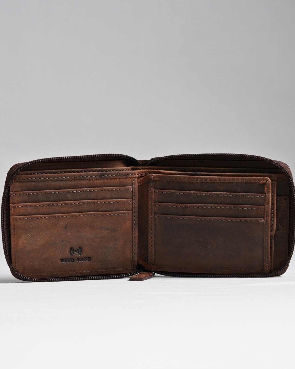 Tokyo Men’s Original Leather Wallet - (Rugged Series) - brown - Color: Brown