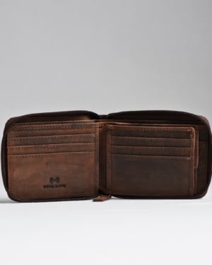Tokyo Men’s Original Leather Wallet - (Rugged Series) - brown - Color: Brown