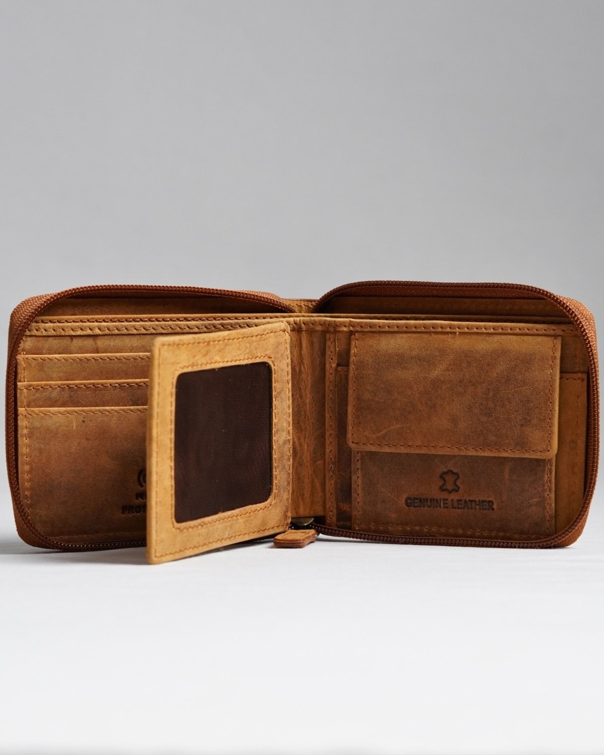 Tokyo Men’s Original Leather Wallet - (Rugged Series) - tan - Color: Tan