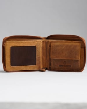 Tokyo Men’s Original Leather Wallet - (Rugged Series) - tan - Color: Tan