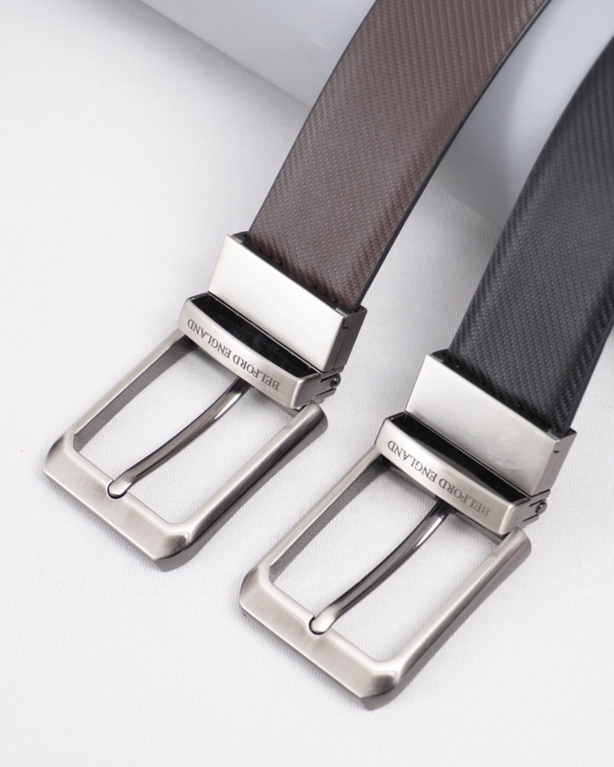 Lazio Men's Original Leather Belt Reversible (Black & Brown) - 28-44 - Fits Waist Size: 28-44
