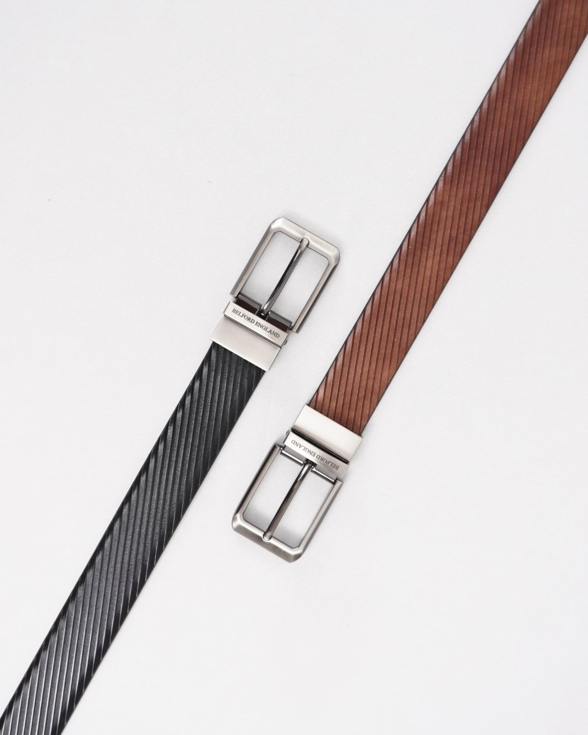 Luton Men's Original Leather Belt Reversible (Black & Brown) - 28-44 - Fits Waist Size: 28-44