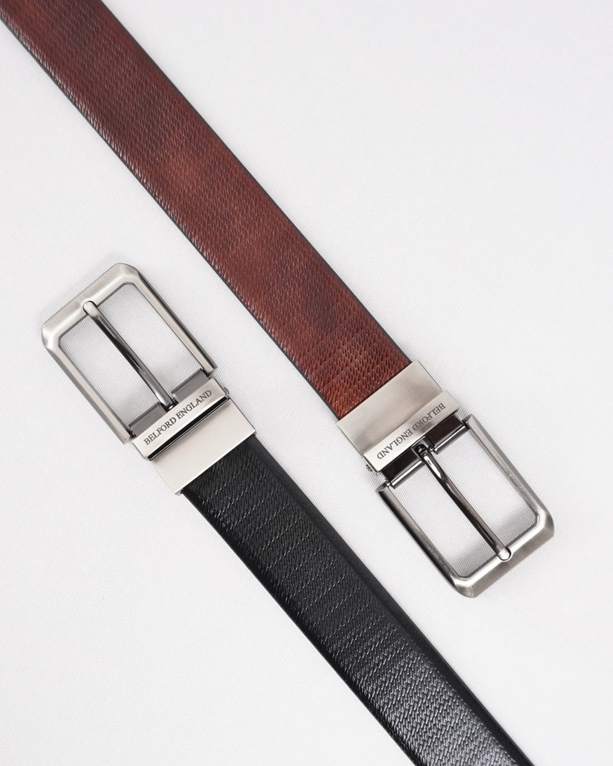 Milan Men's Original Leather Belt Reversible (Black & Brown) - 28-44 - Fits Waist Size: 28-44