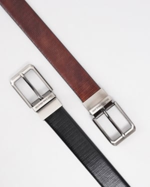 Torino Men's Original Leather Belt Reversible (Black & Brown) - 28-44 - Fits Waist Size: 28-44