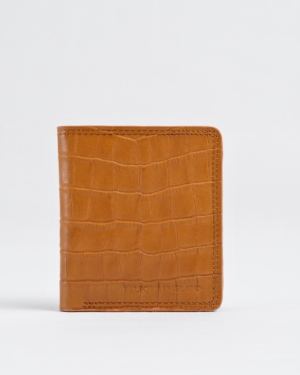 Aubrey - Men’s Original Leather Wallet (Croco Almond Brown)