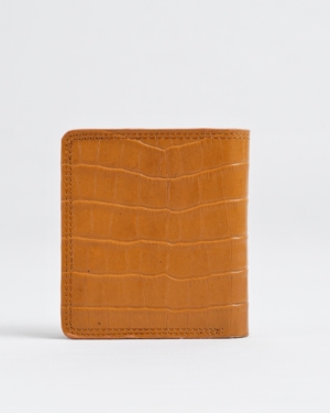 Aubrey - Men’s Original Leather Wallet (Croco Almond Brown)