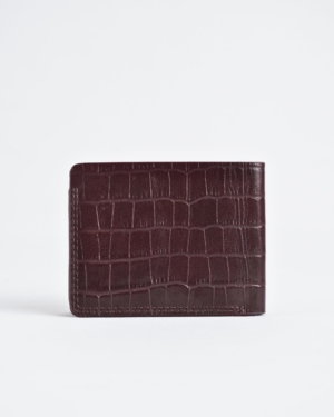 Berlin - Men’s Original Leather Sleek Wallet (Croco Cherry)