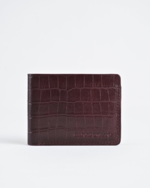 Berlin - Men’s Original Leather Sleek Wallet (Croco Cherry)