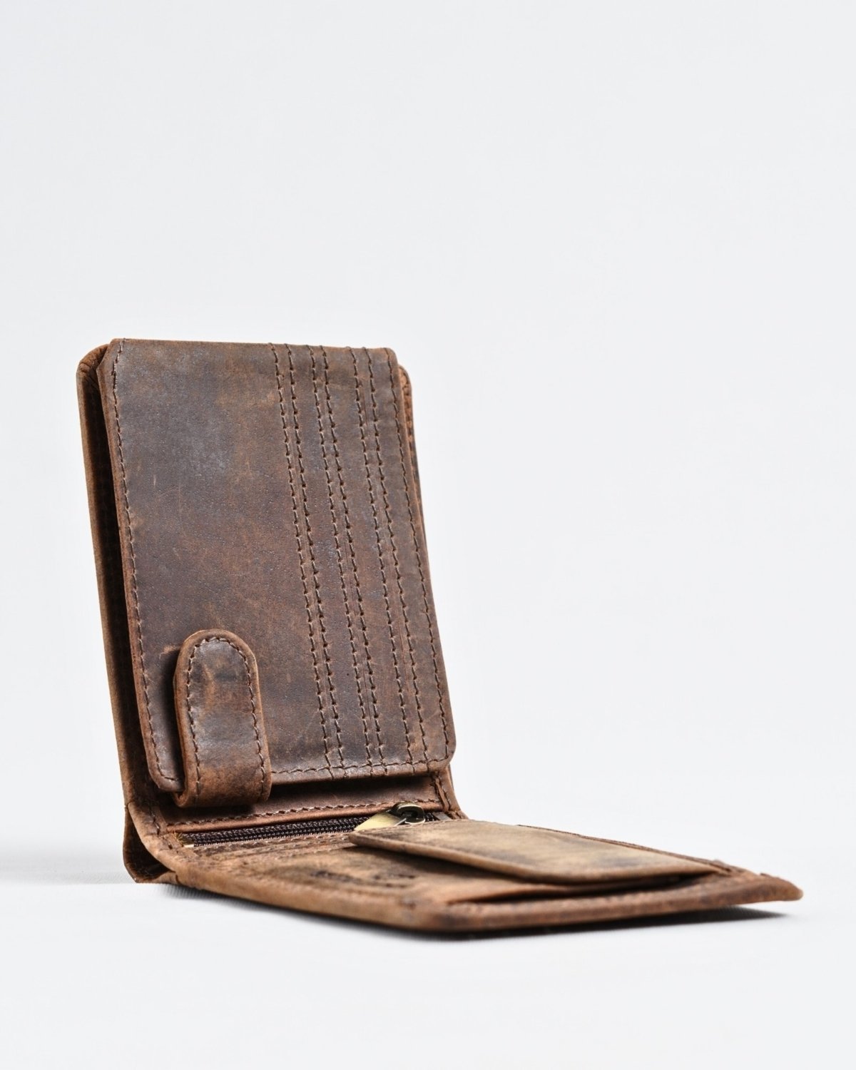 Cambridge (Limited Edition) Men’s Original Leather Wallet - Rugged Brown - lion - Color: Lion