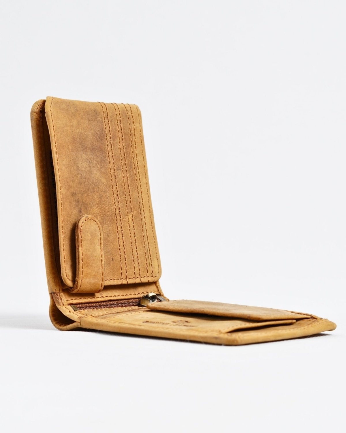 Cambridge (Limited Edition) Men’s Original Leather Wallet - Rugged Tan - lion - Color: Lion
