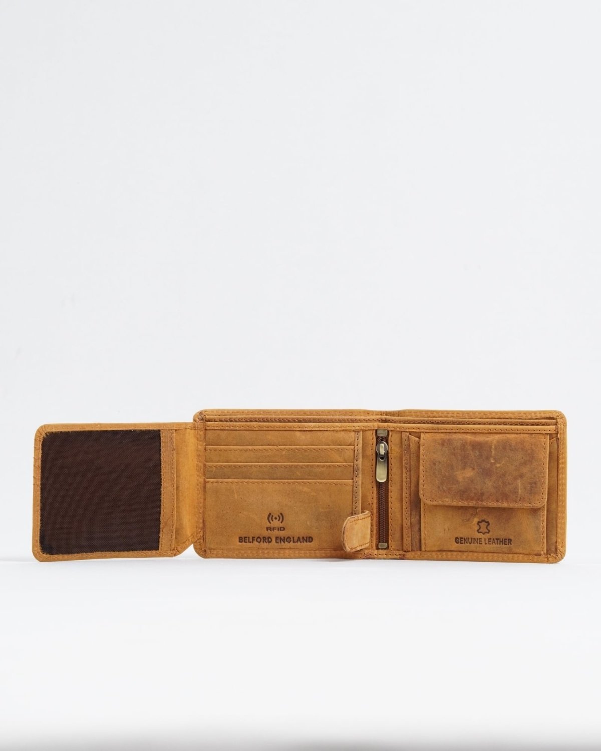 Cambridge (Limited Edition) Men’s Original Leather Wallet - Rugged Tan - lion - Color: Lion