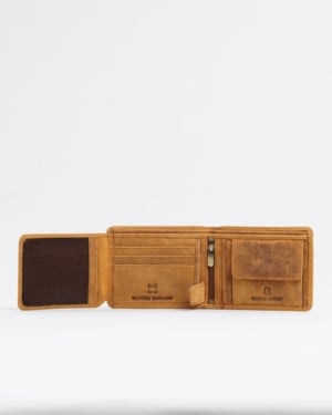 Cambridge (Limited Edition) Men’s Original Leather Wallet - Rugged Tan - lion - Color: Lion